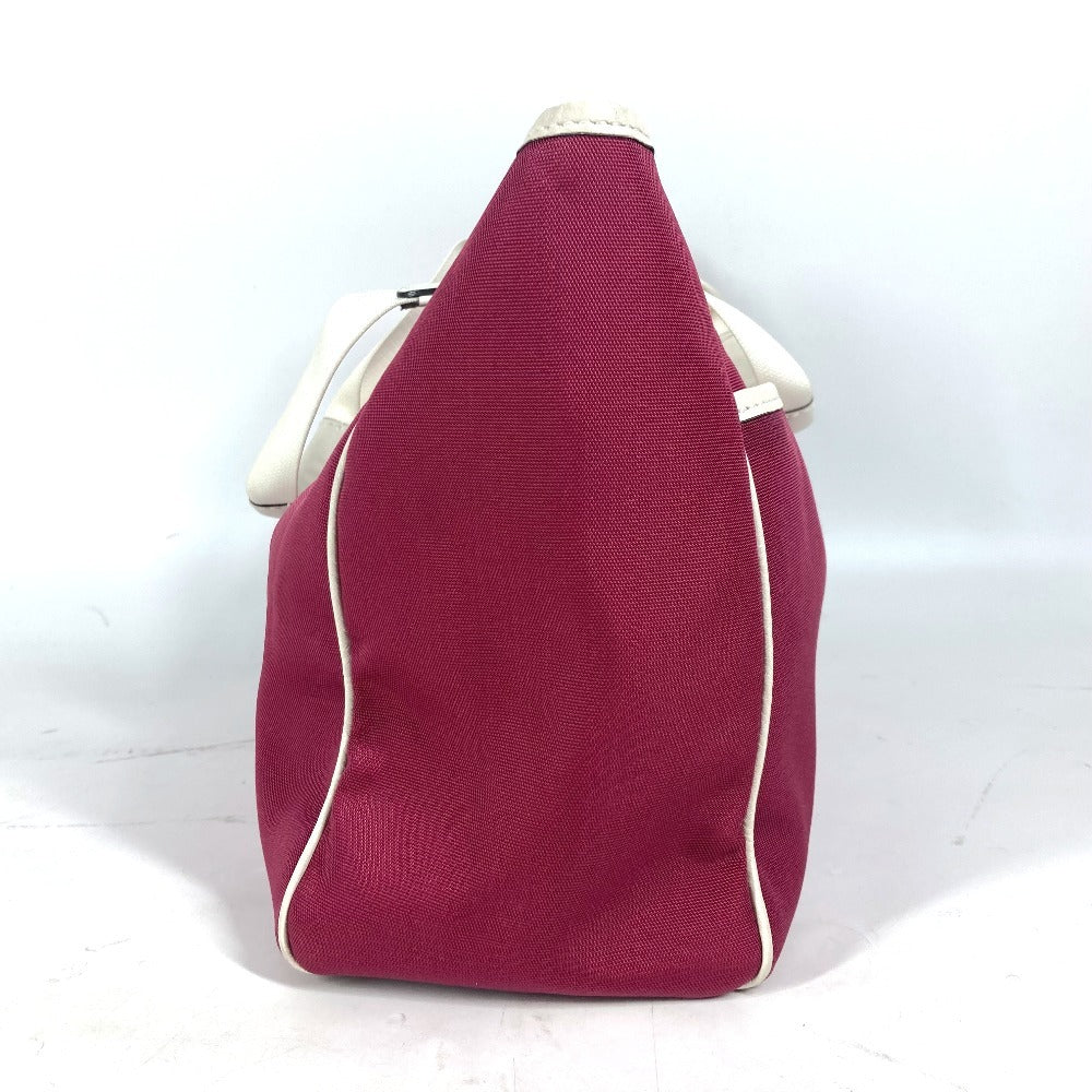 Gucci Shoulder Bag 264216 Leather/Nylon Jacquard Pink Gg Charm Logo Women