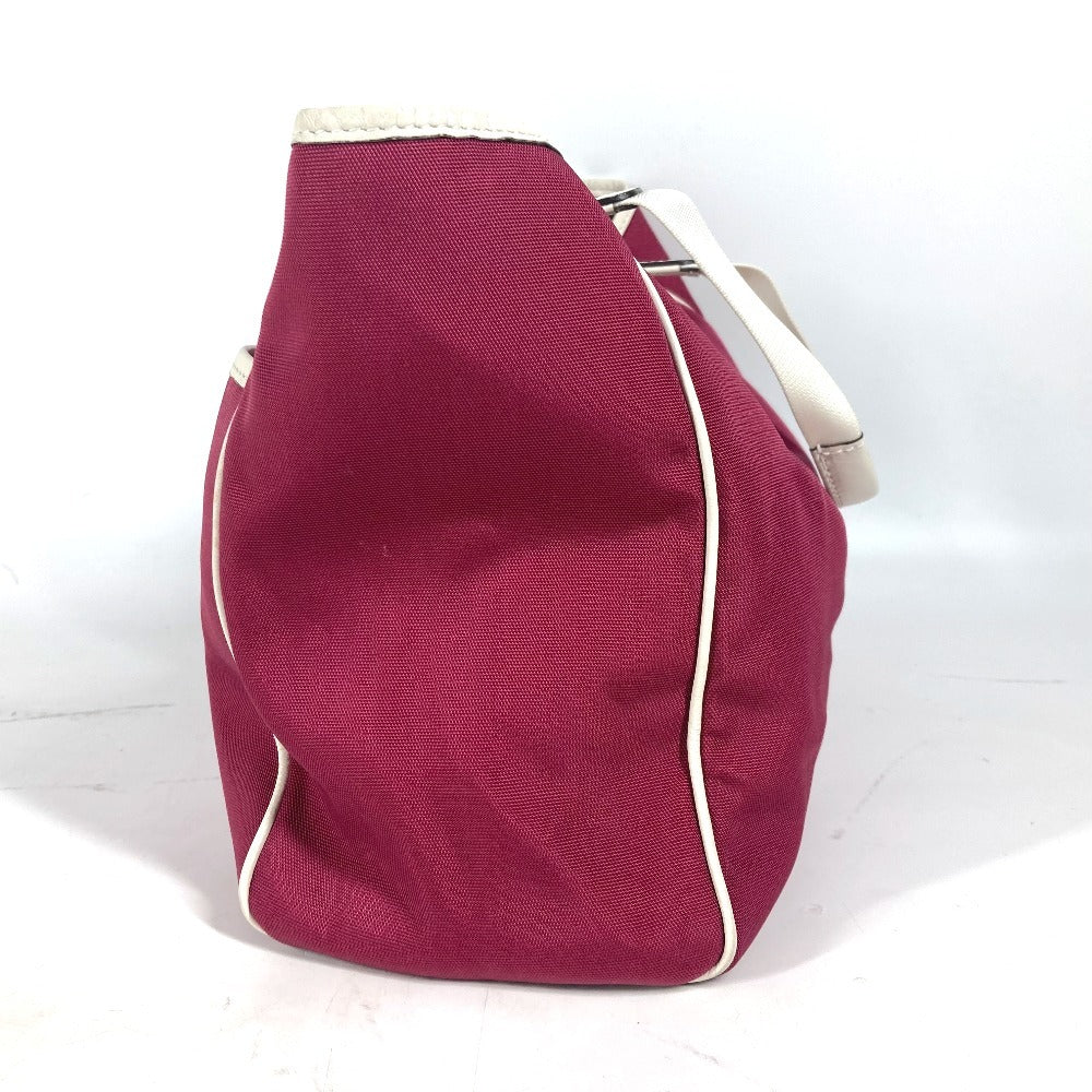 Gucci Shoulder Bag 264216 Leather/Nylon Jacquard Pink Gg Charm Logo Women