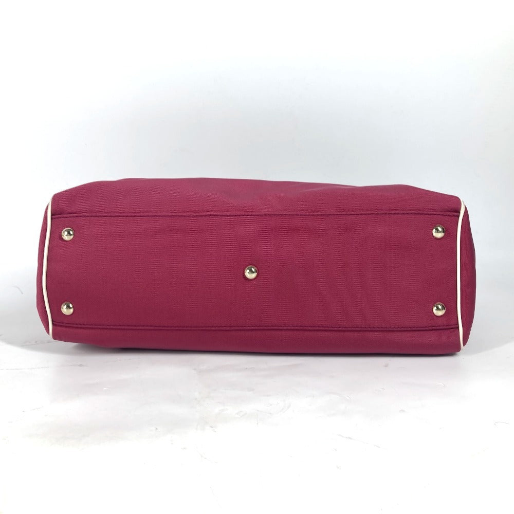 Gucci Shoulder Bag 264216 Leather/Nylon Jacquard Pink Gg Charm Logo Women