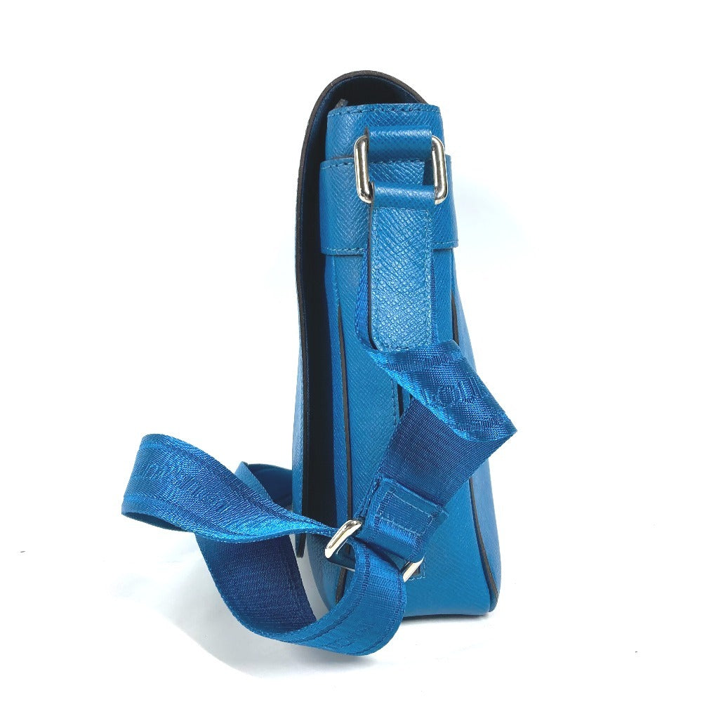 Louis Vuitton Shoulder Bag M32823 Taiga Leather Blue Taiga Roman Pm Unisex(Unisex)