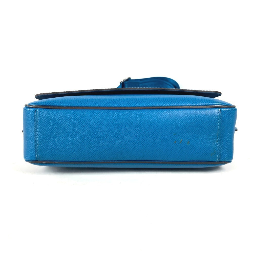 Louis Vuitton Shoulder Bag M32823 Taiga Leather Blue Taiga Roman Pm Unisex(Unisex)