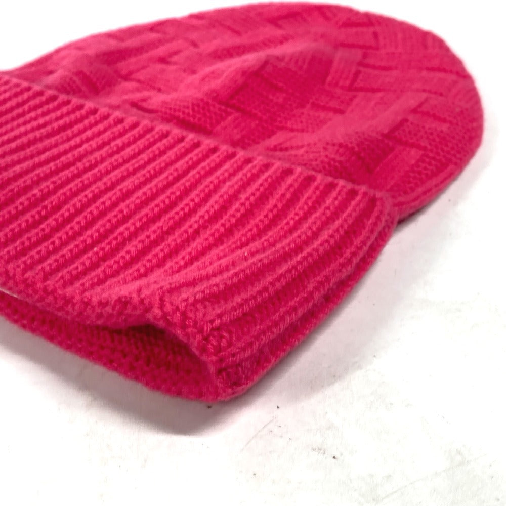 Hermes Knit Hat Wool Pink Serie H Logo Fragrance Women M
