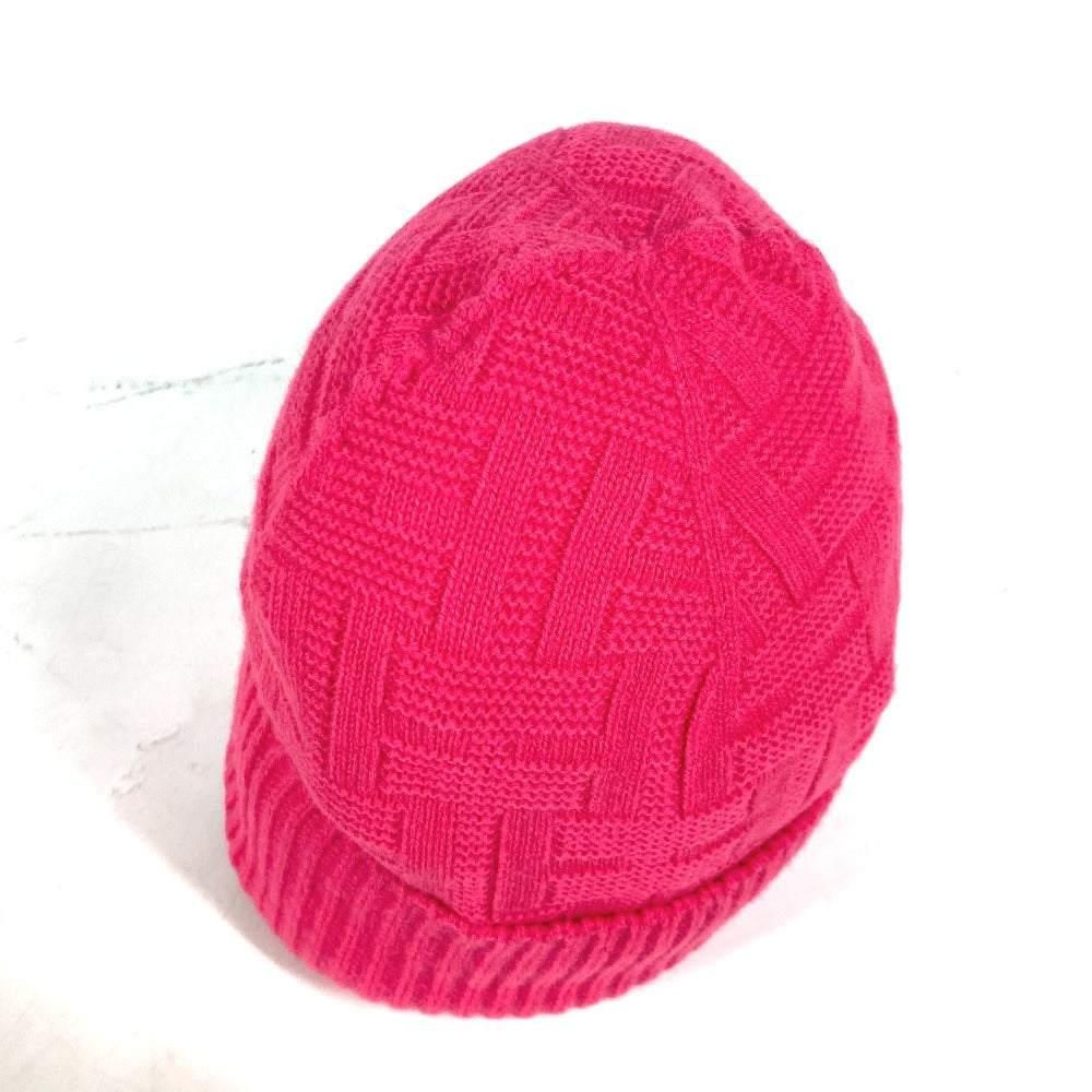 Hermes Knit Hat Wool Pink Serie H Logo Fragrance Women M