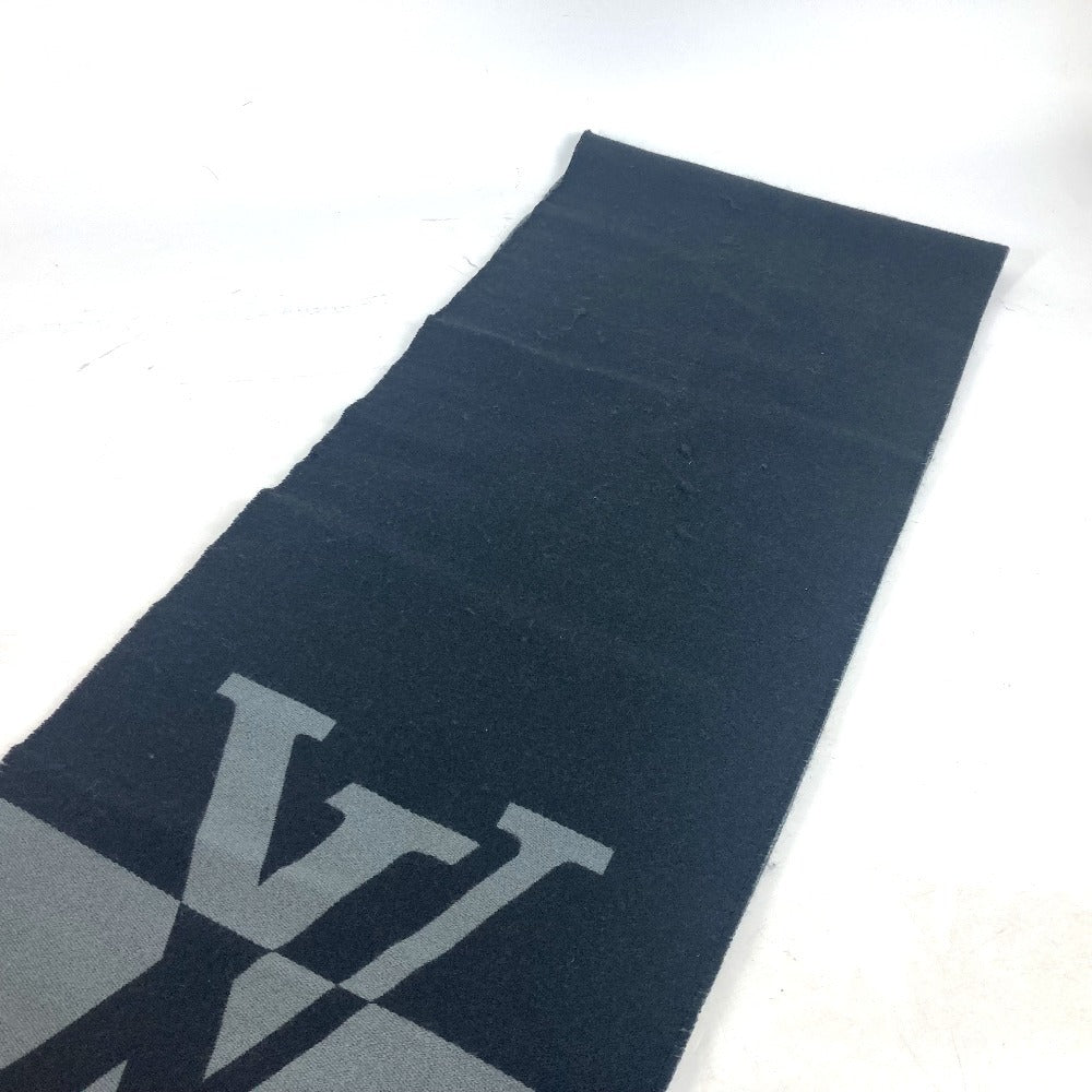 Louis Vuitton Scarf M79097 Wool / Cashmere Black Lv Logo Muffler Graphics Dual Unisex(Unisex)