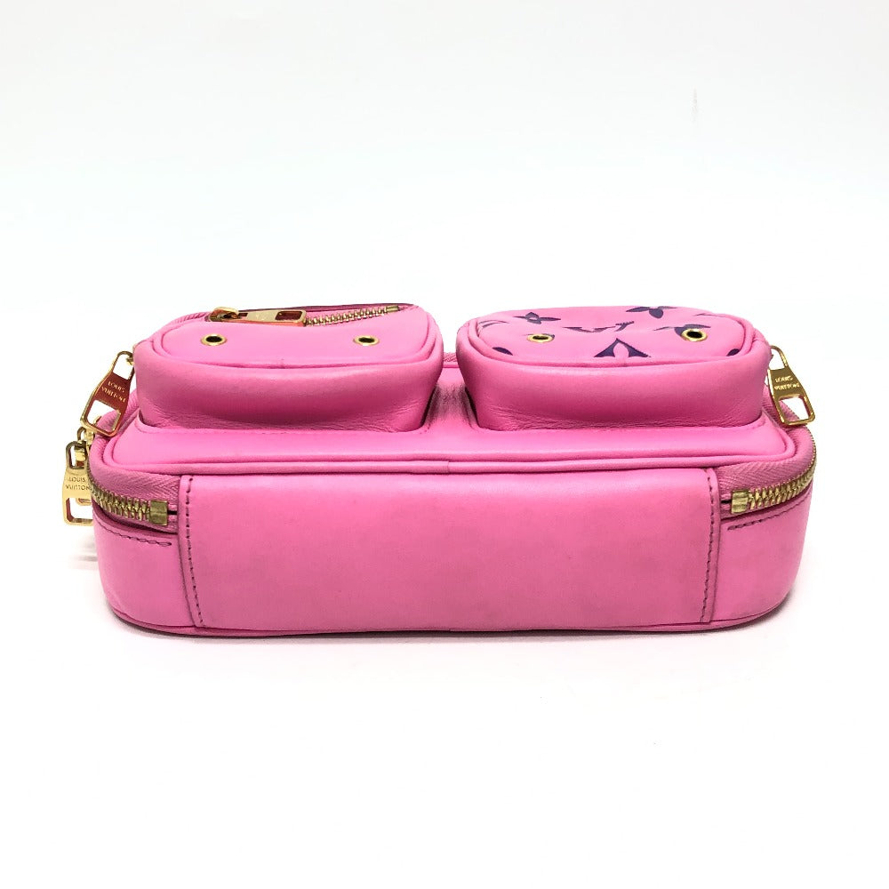 Louis Vuitton Shoulder Bag M59244 Leather Pink Utility Cross Sling Bag Women