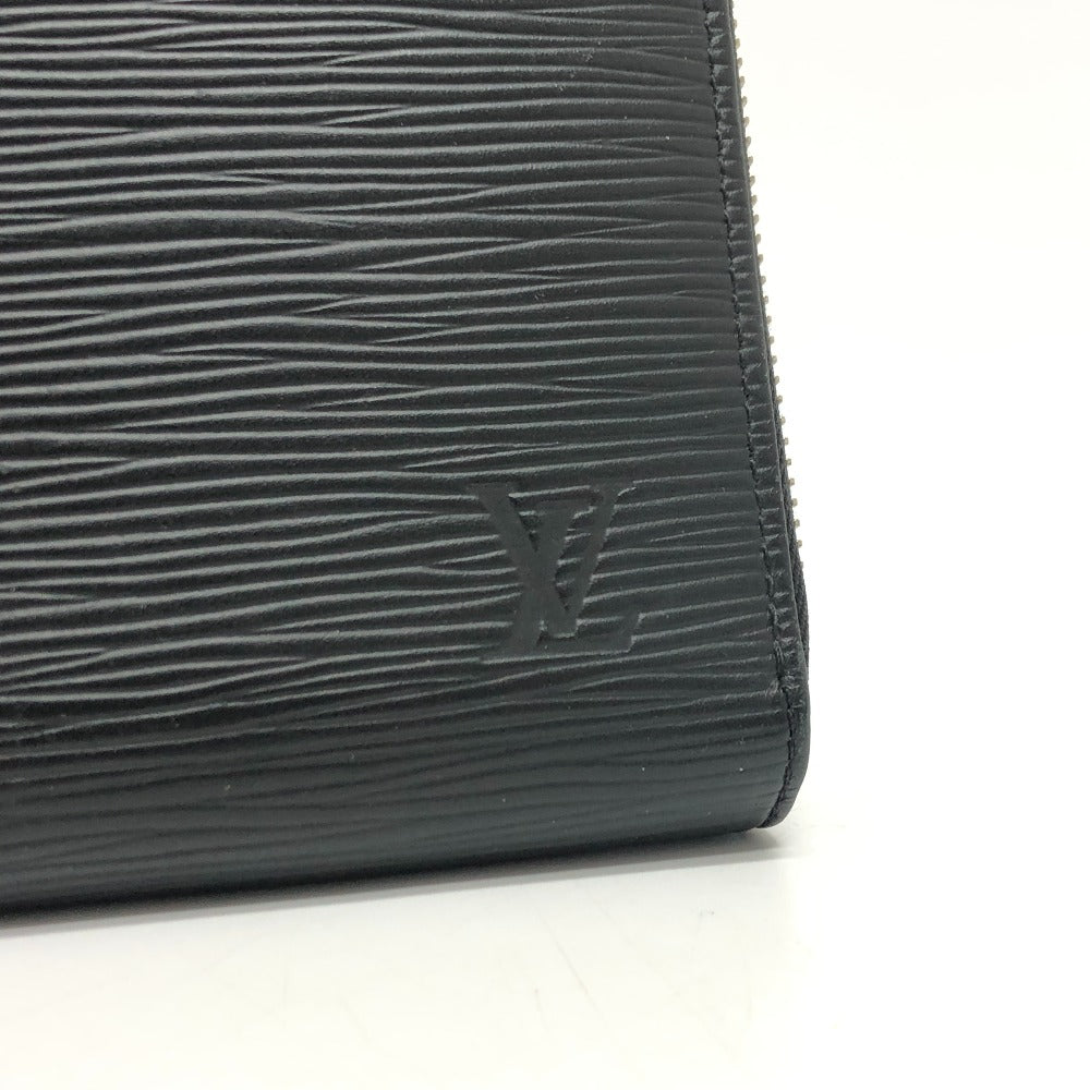 Louis Vuitton Long Wallet Purse M62643 Epi Leather Black Epi Zippy Organizer Nm Mens