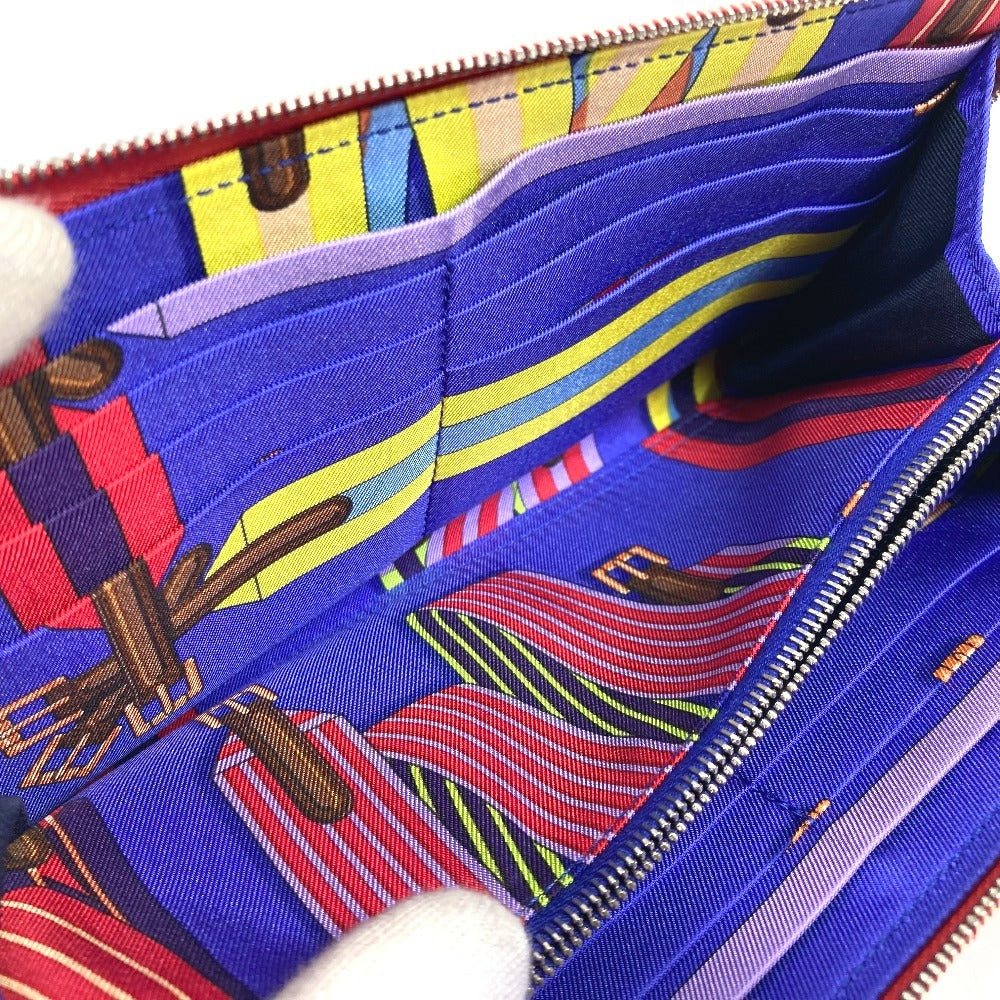 Hermes Long Wallet Purse Epsom Red Azap Long Silk In Unisex(Unisex)