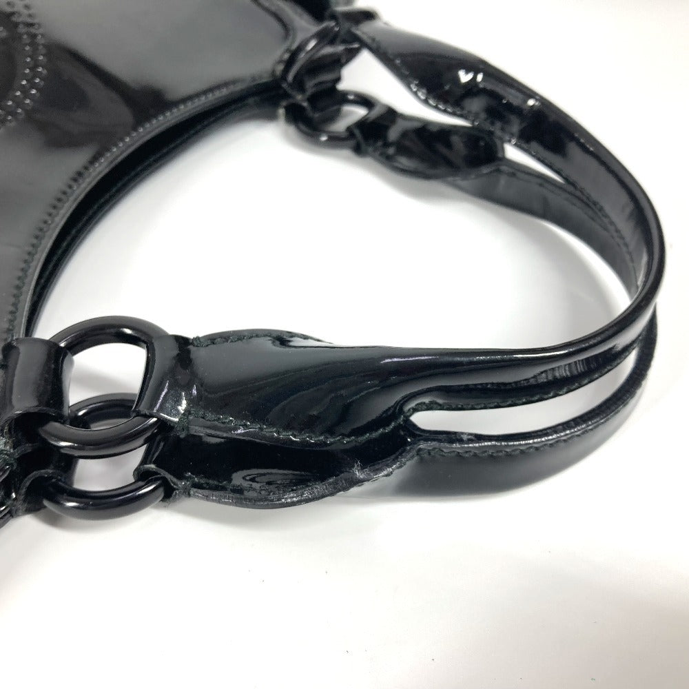 Cartier Handbag Enamel Black Marcello Logo Women