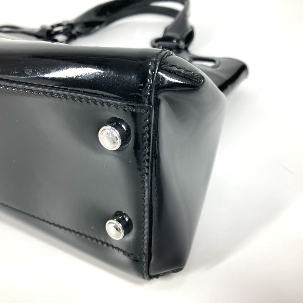 Cartier Handbag Enamel Black Marcello Logo Women