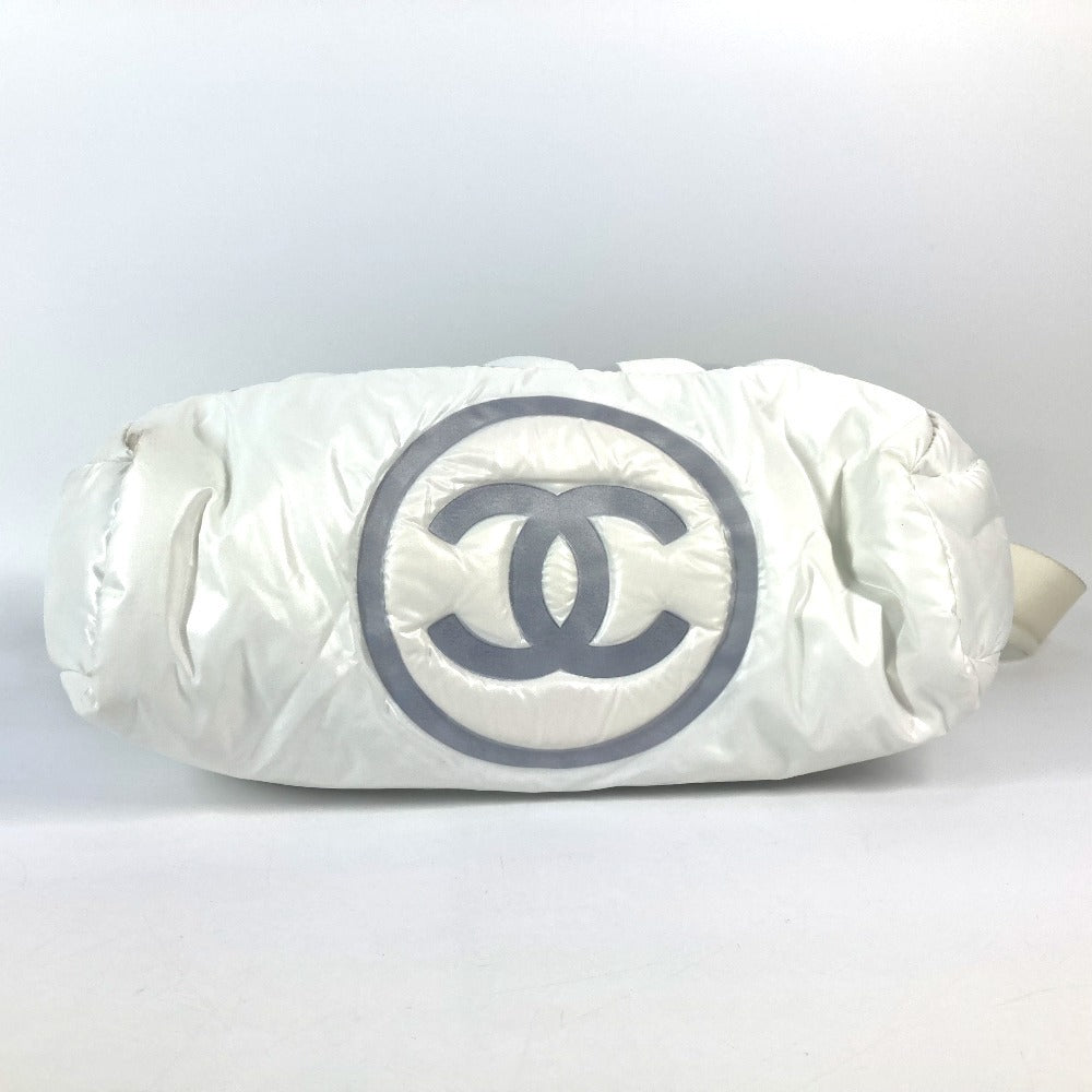 Chanel Shoulder Bag Nylon White Coconeige Fringe Coconage Cc Coco Logo Women