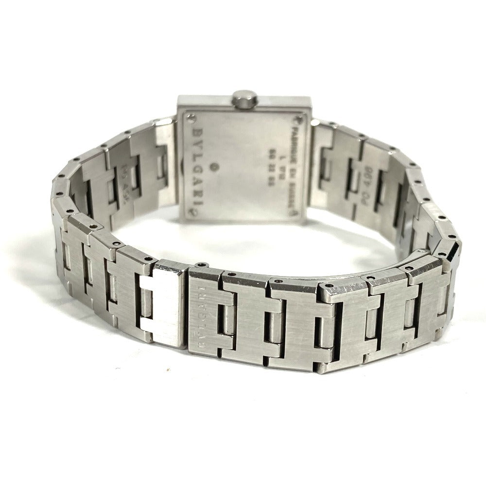 Bvlgari Watches Quartz Sq22Ss Stainless Steel Silver Square Quadlard Black Dial Women