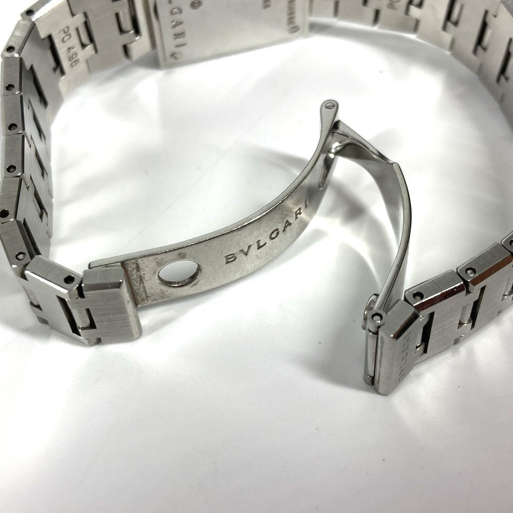 Bvlgari Watches Quartz Sq22Ss Stainless Steel Silver Square Quadlard Black Dial Women