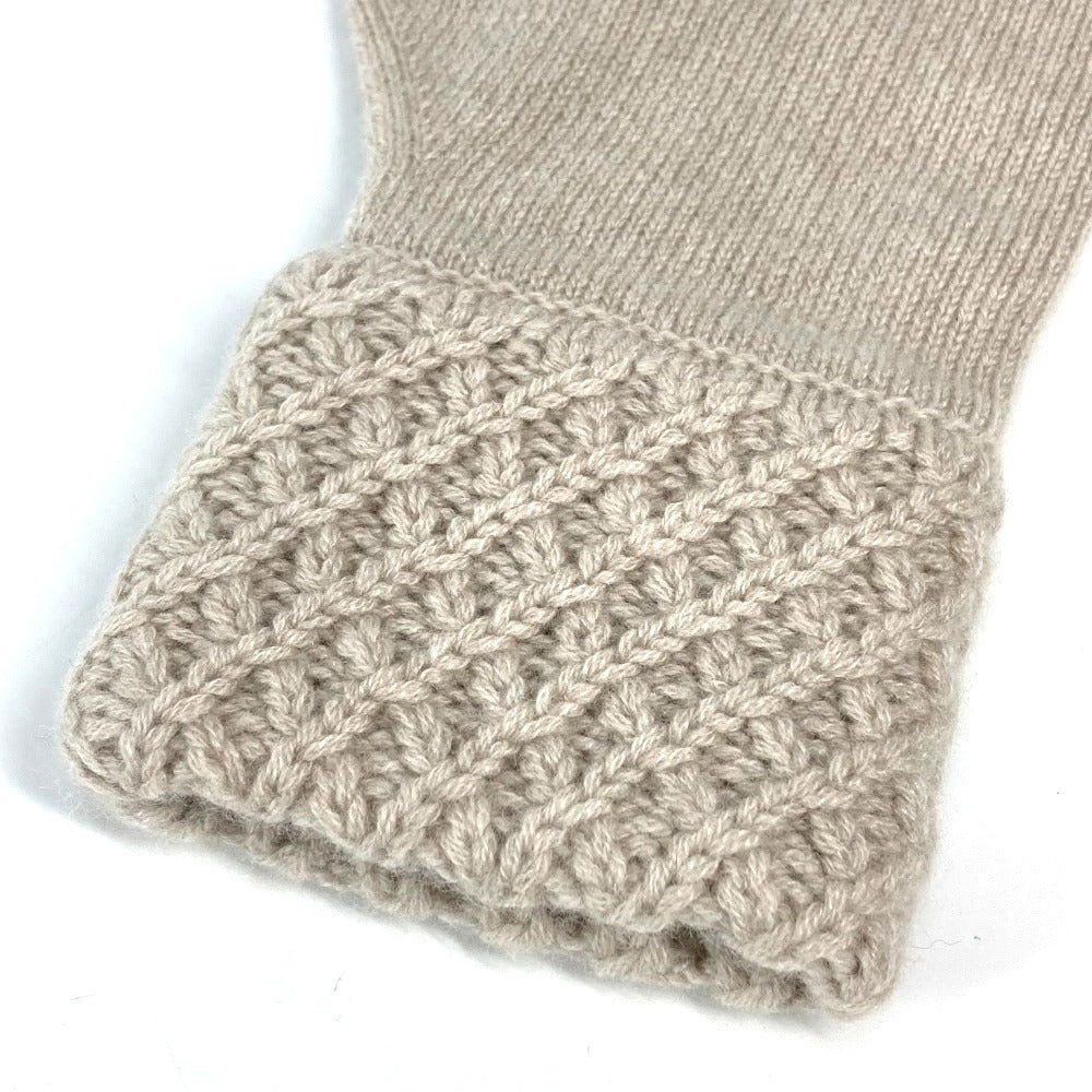 Chanel Gloves Cashmere Beige Cc Coco Mark Logo Women