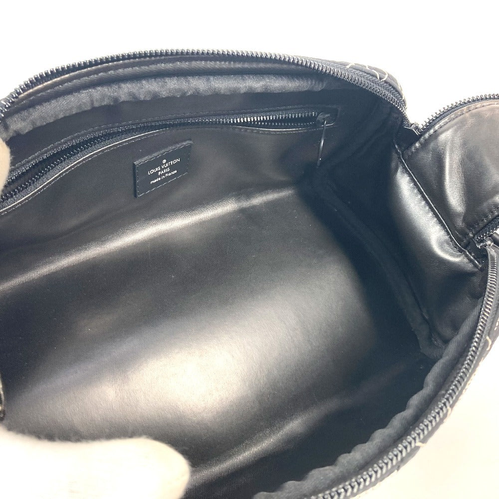 Louis Vuitton Clutch Bag M21435 Nylon Black Lv Snow Collection Dopp Kit Mens
