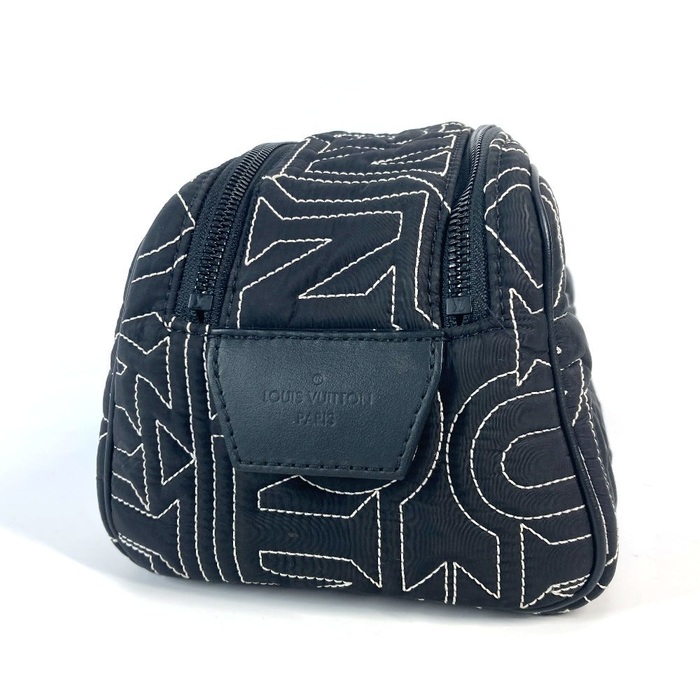 Louis Vuitton Clutch Bag M21435 Nylon Black Lv Snow Collection Dopp Kit Mens