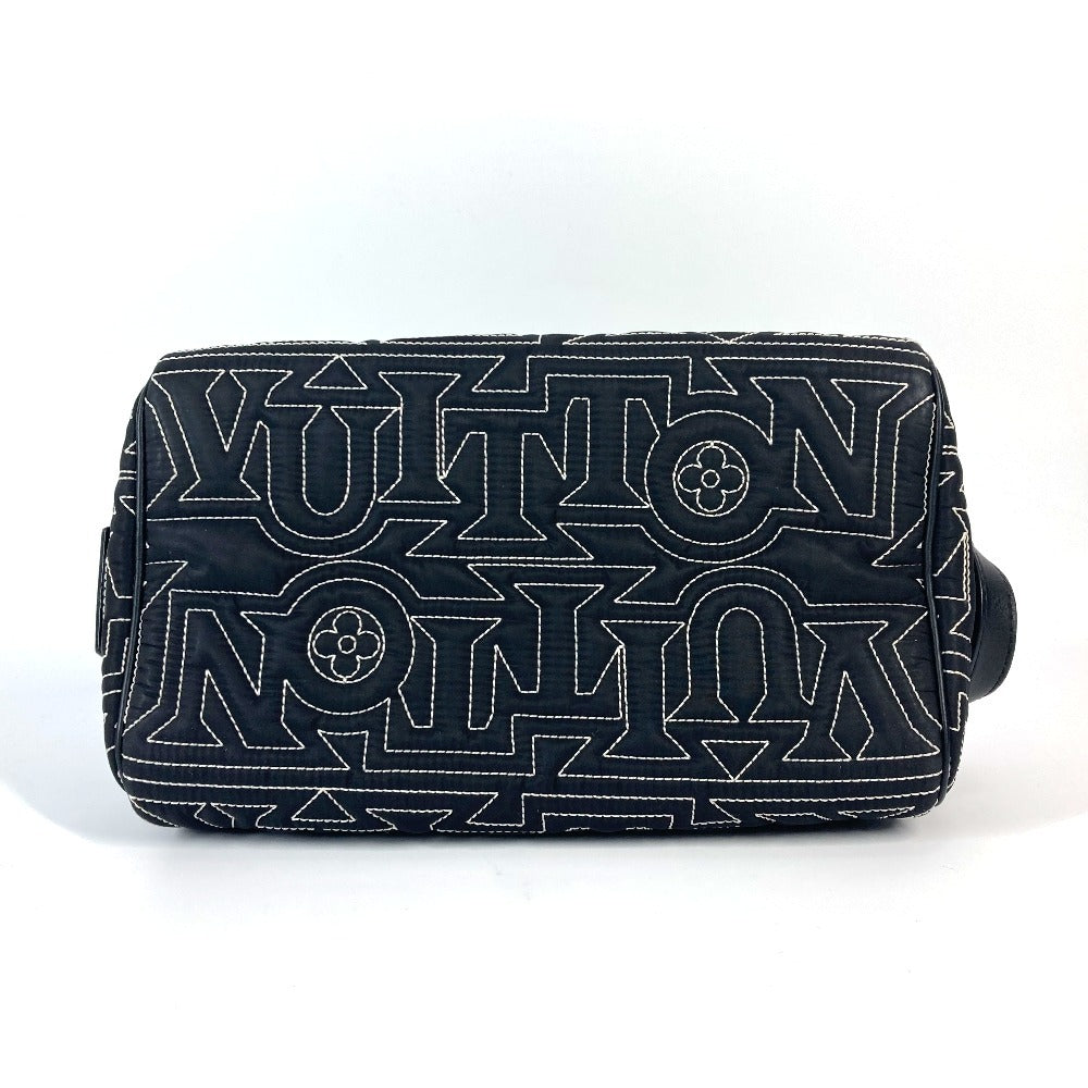 Louis Vuitton Clutch Bag M21435 Nylon Black Lv Snow Collection Dopp Kit Mens