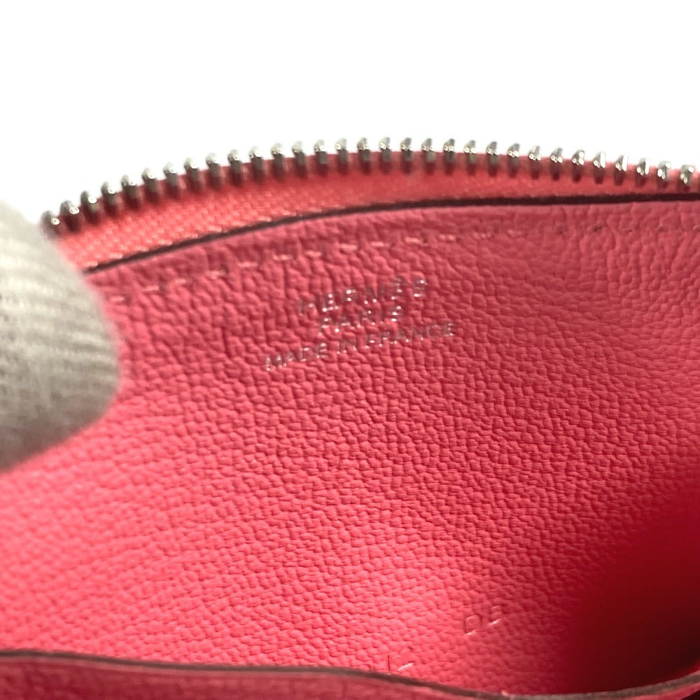 Hermes Coin Case Leather Pink Zip Angor Women