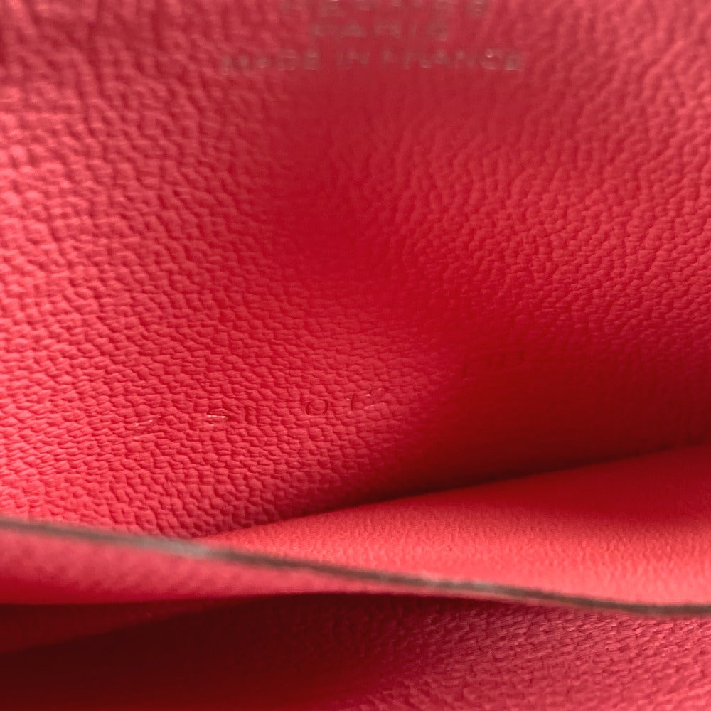 Hermes Coin Case Leather Pink Zip Angor Women