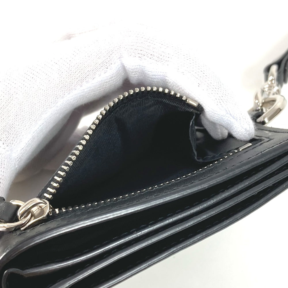 Valentino Folded Wallet Leather Black Vltn Logo Neck Wallet Women