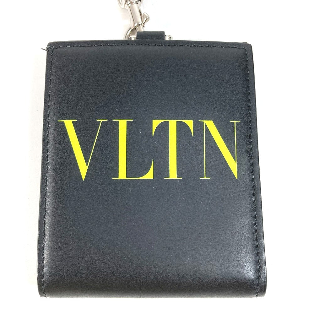 Valentino Folded Wallet Leather Black Vltn Logo Neck Wallet Women