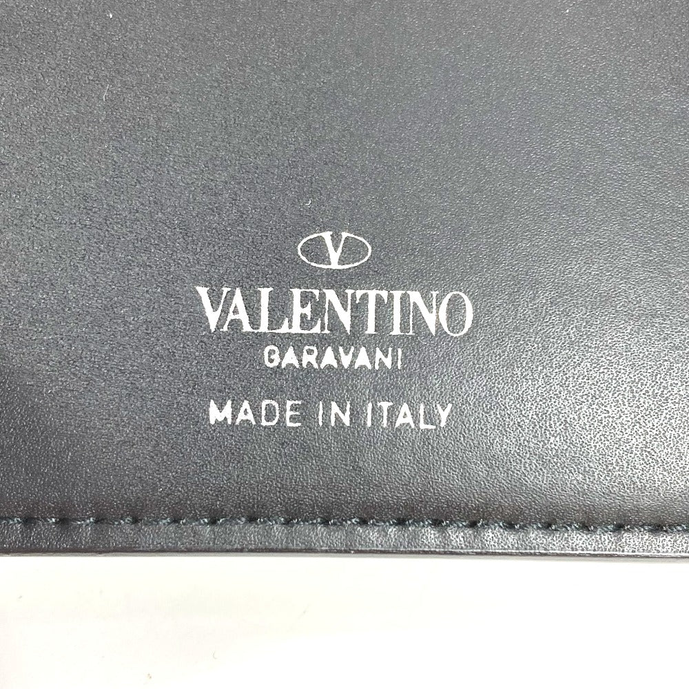 Valentino Folded Wallet Leather Black Vltn Logo Neck Wallet Women