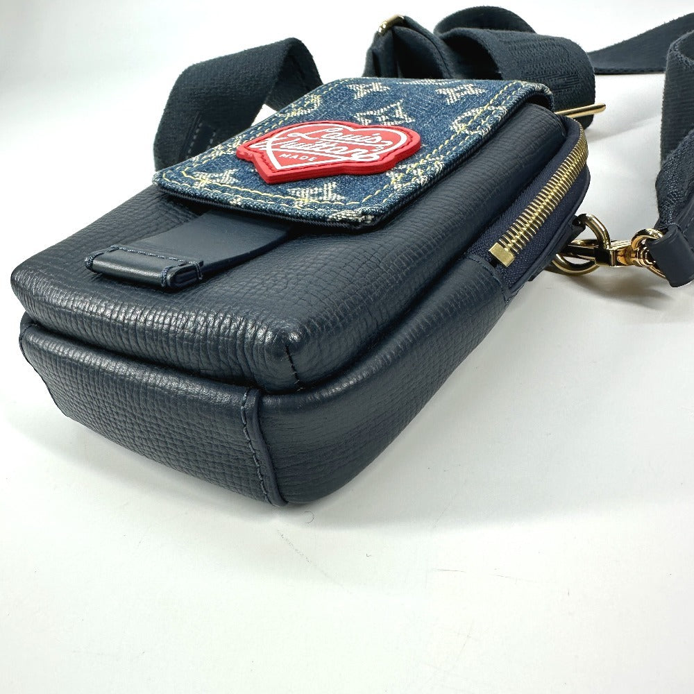 Louis Vuitton Shoulder Bag M81060 Denim, Leather Blue Monogram Denim Nigo Collaboration Double
