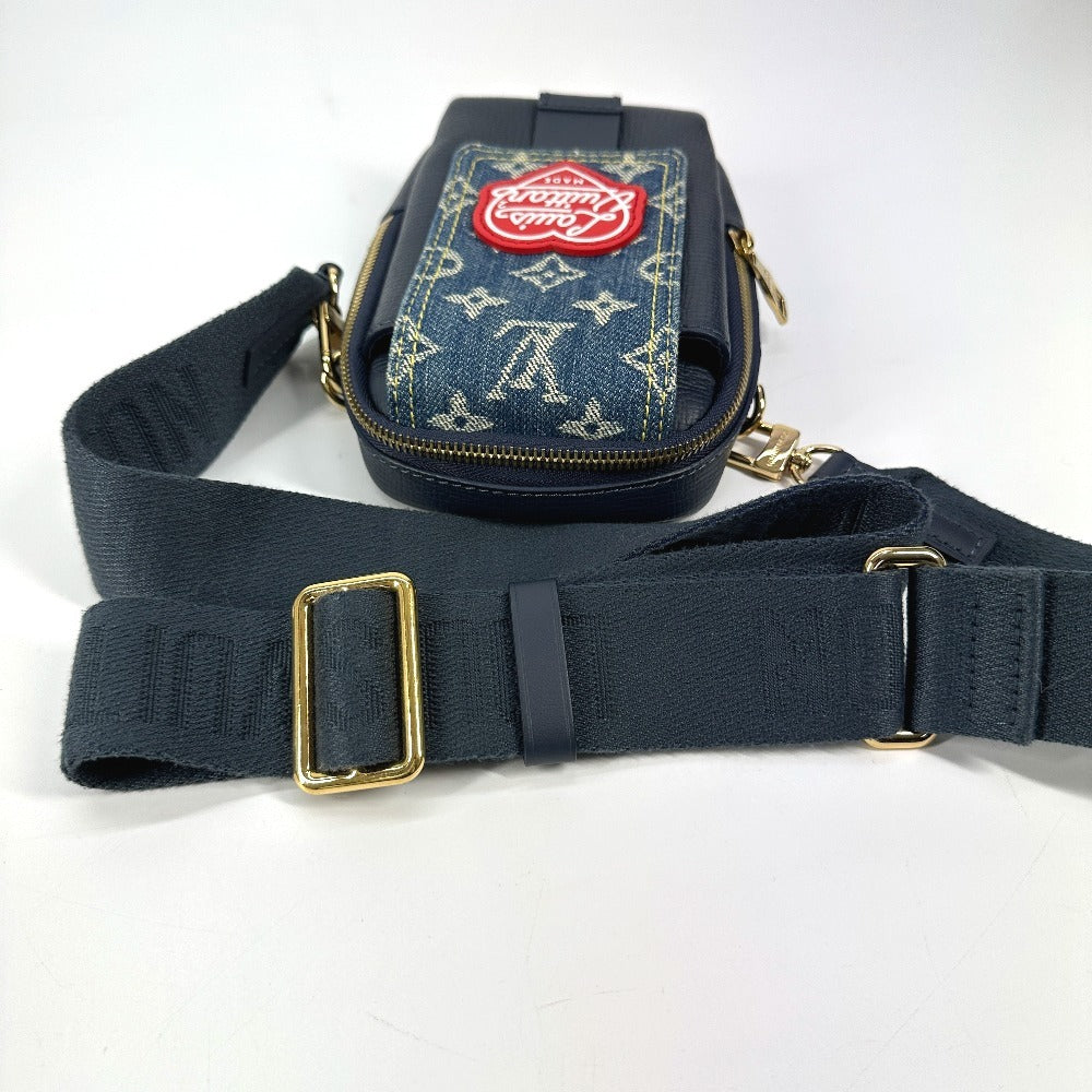 Louis Vuitton Shoulder Bag M81060 Denim, Leather Blue Monogram Denim Nigo Collaboration Double