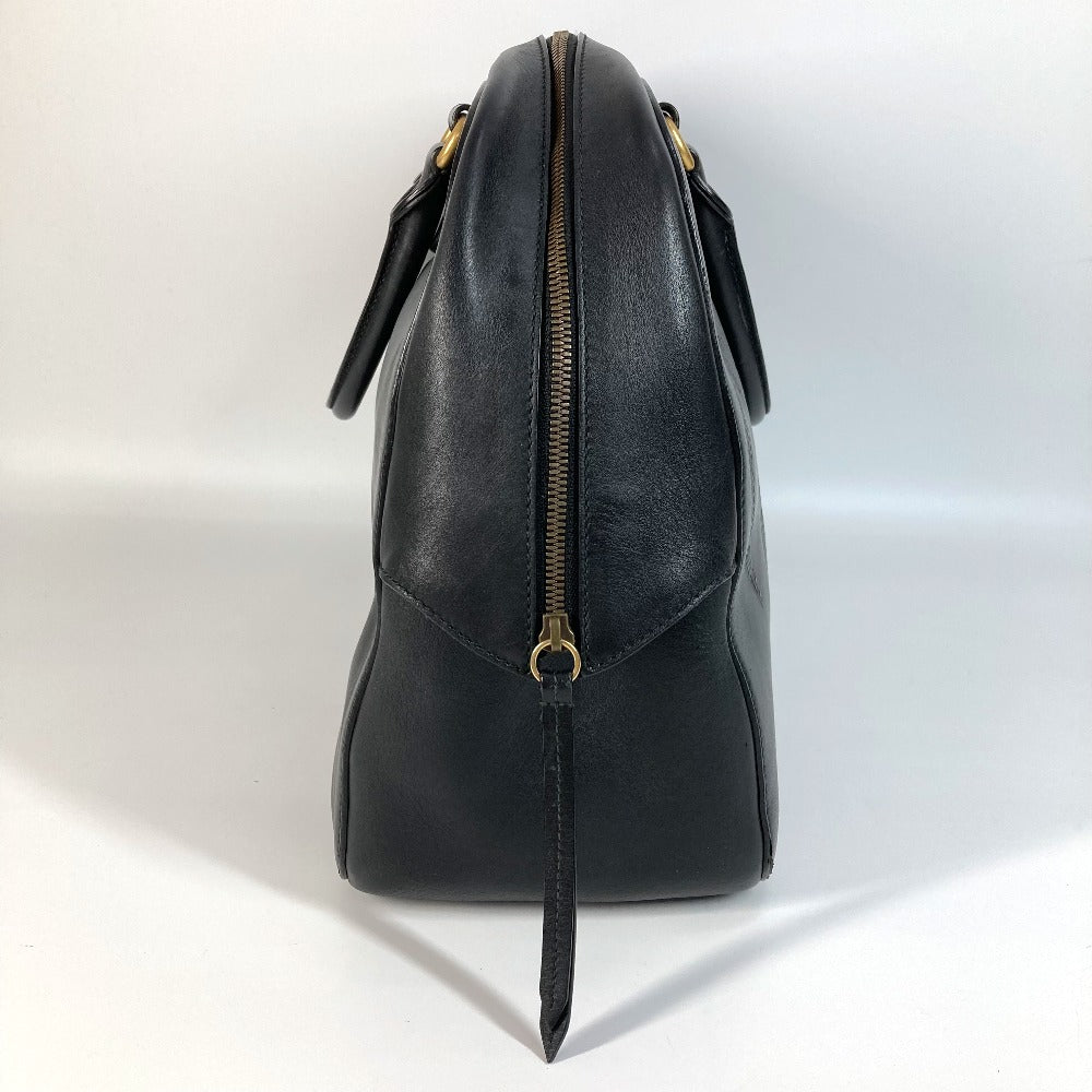 Gucci Boston Duffel Bag 450999 Leather Black Business Bag Snake Logo Snake