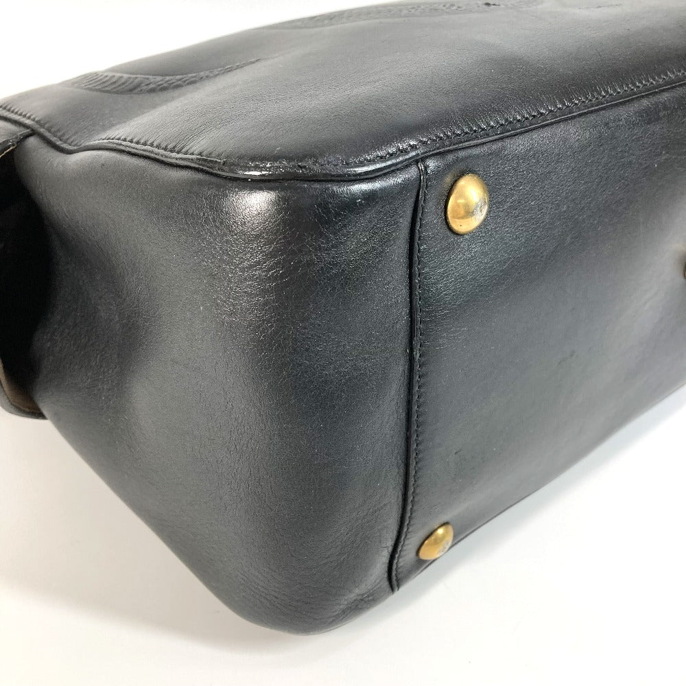 Gucci Boston Duffel Bag 450999 Leather Black Business Bag Snake Logo Snake