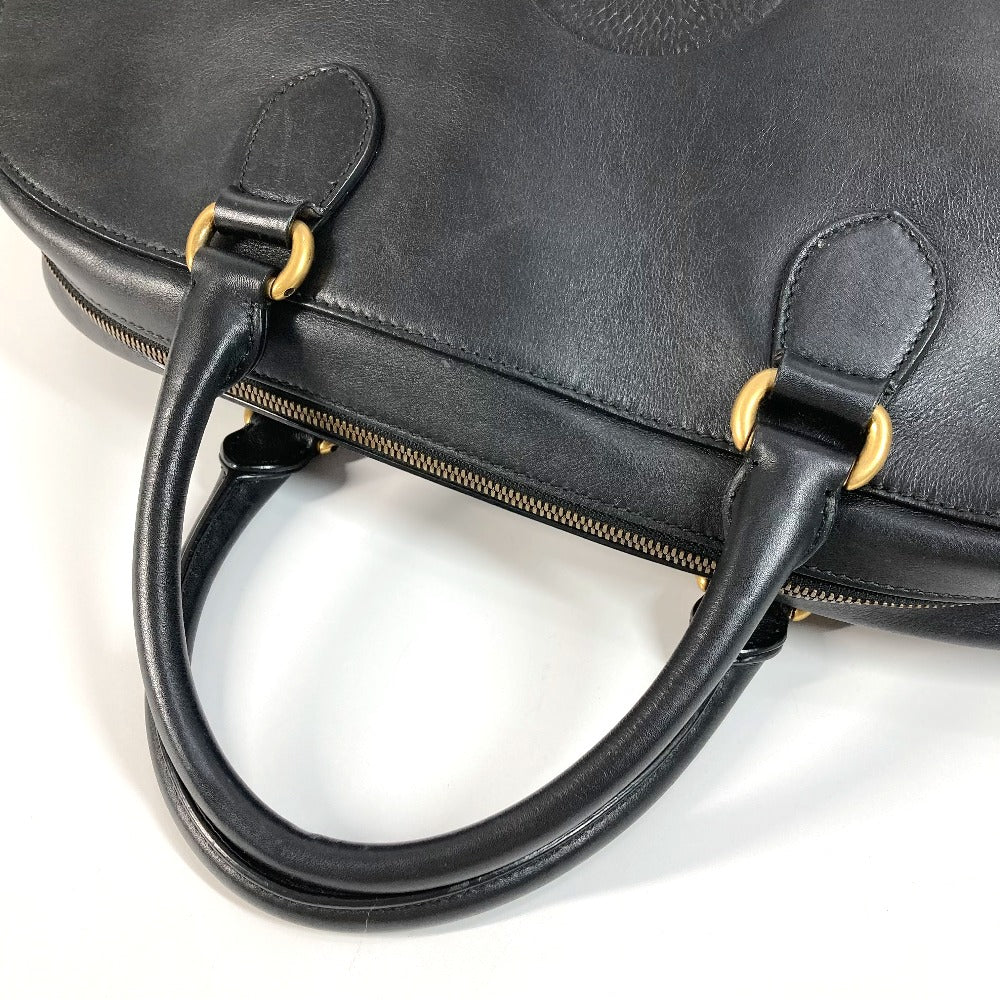 Gucci Boston Duffel Bag 450999 Leather Black Business Bag Snake Logo Snake