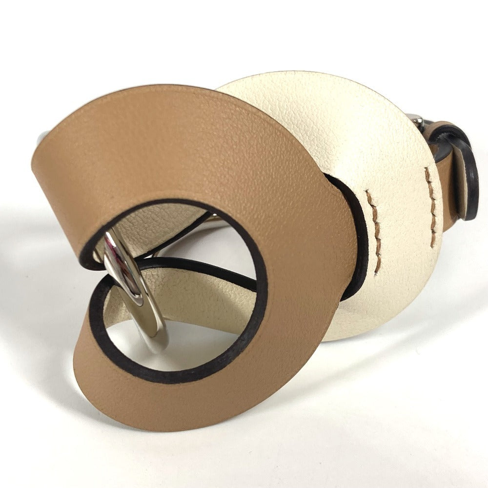 Hermes Bracelet Swift Beige Vilvort Line Logo Bicolor T2