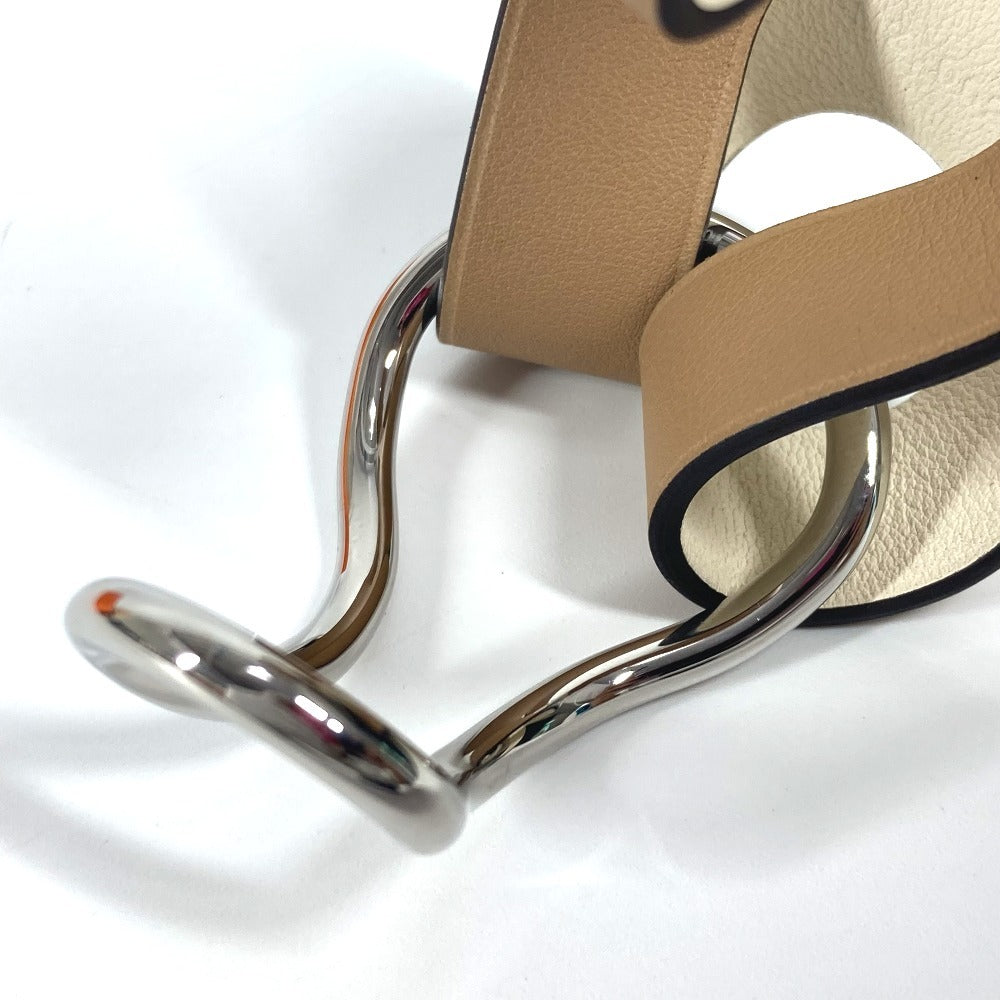 Hermes Bracelet Swift Beige Vilvort Line Logo Bicolor T2