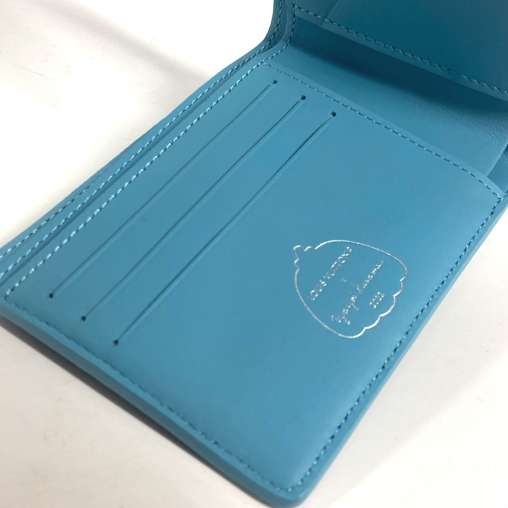 Louis Vuitton Folded Wallet M82087 Taurillon Clemence Leather Blue Yayoi Kusama Lvxyk Portefeuille
