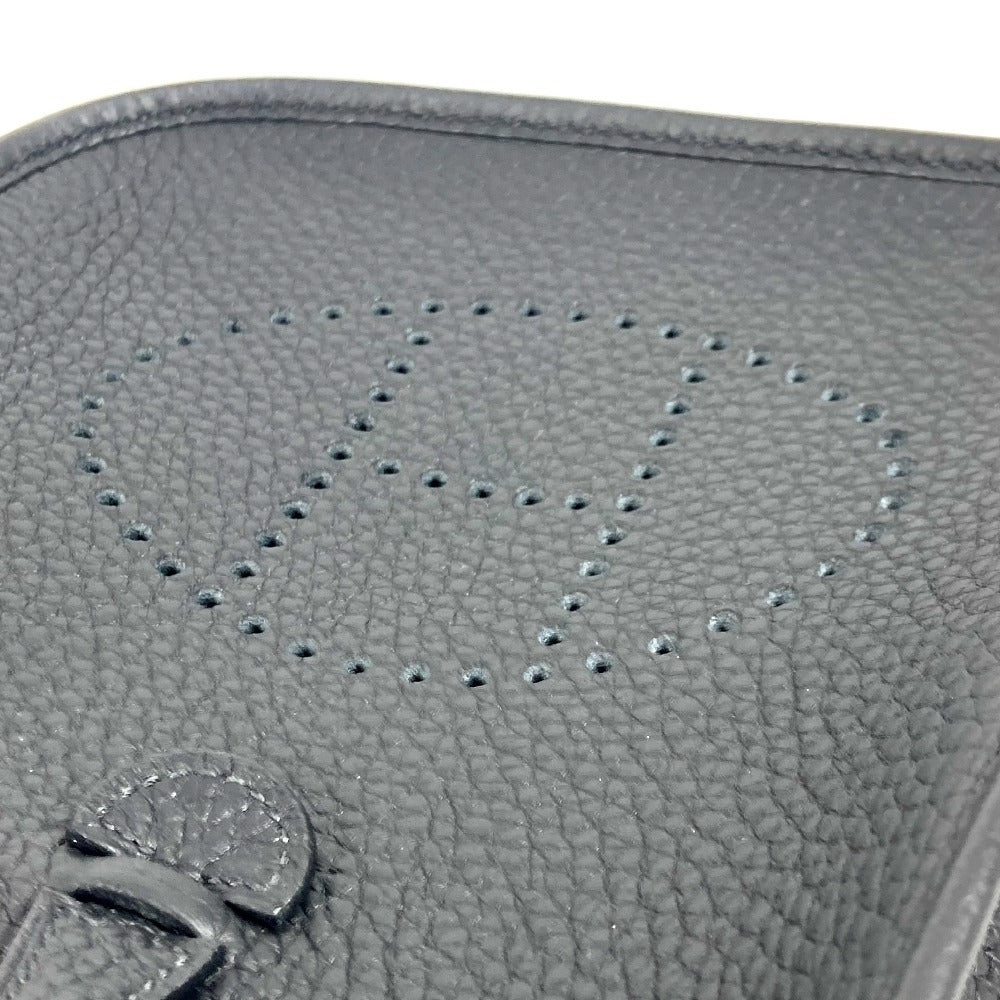 Hermes Shoulder Bag Taurillon Clemence Black Long Evelyn Tpm Amazone Unisex(Unisex)