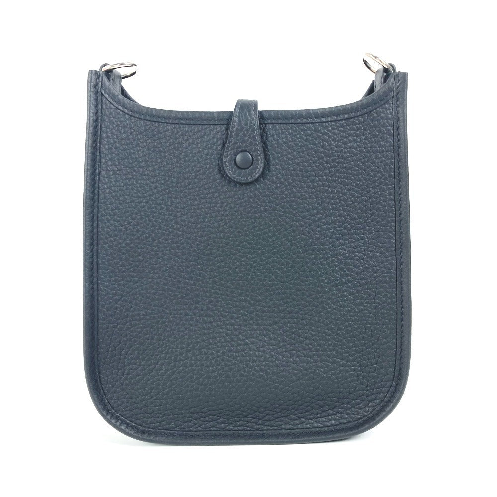 Hermes Shoulder Bag Taurillon Clemence Black Long Evelyn Tpm Amazone Unisex(Unisex)