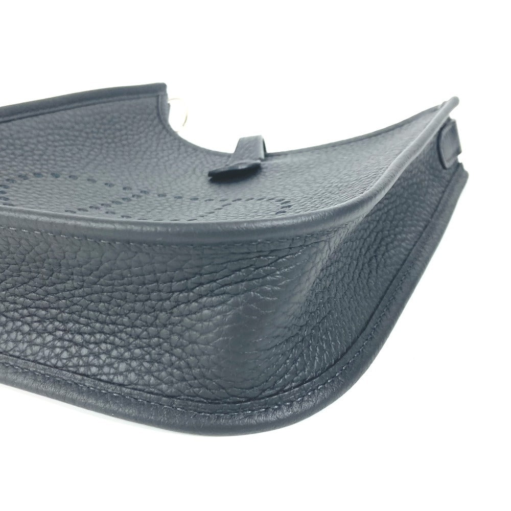 Hermes Shoulder Bag Taurillon Clemence Black Long Evelyn Tpm Amazone Unisex(Unisex)