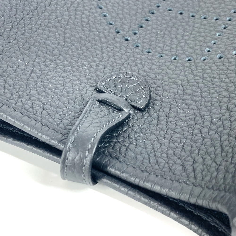 Hermes Shoulder Bag Taurillon Clemence Black Long Evelyn Tpm Amazone Unisex(Unisex)