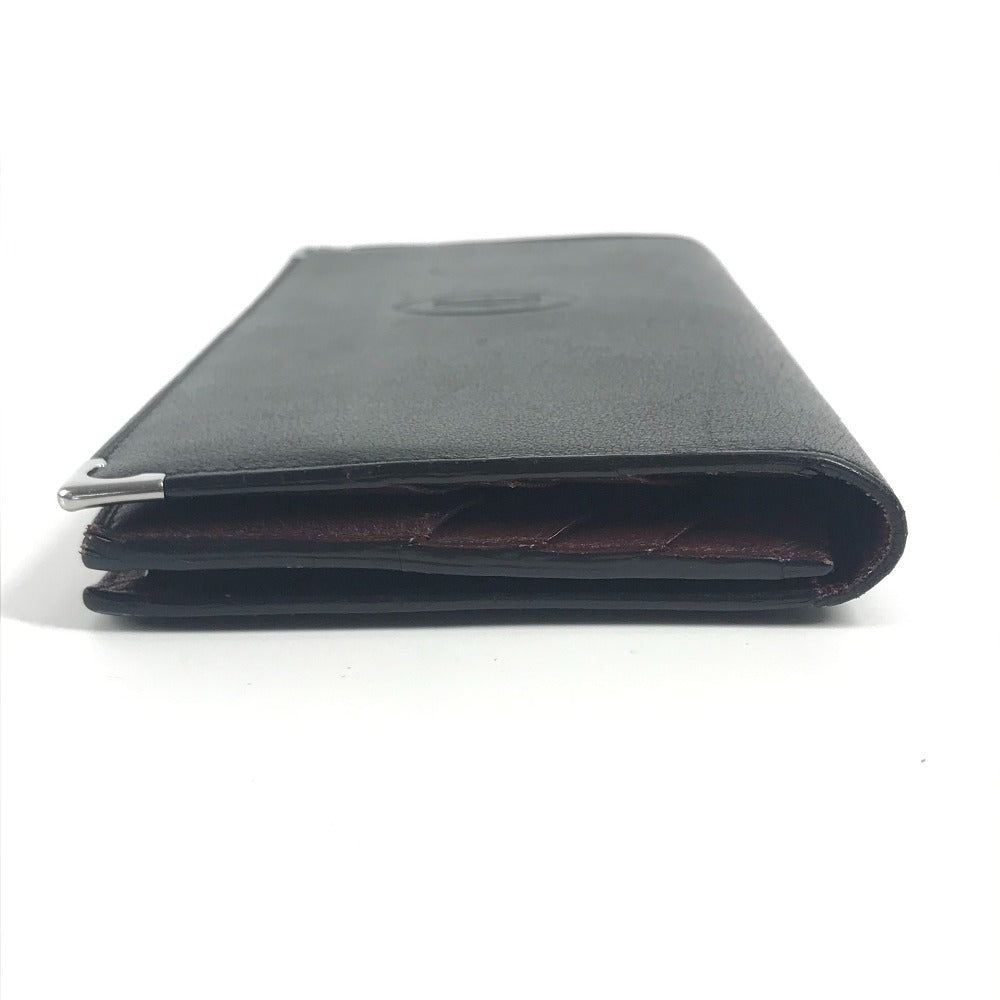 Cartier Long Wallet Purse Leather Black Must Line Logo Mens(Unisex)