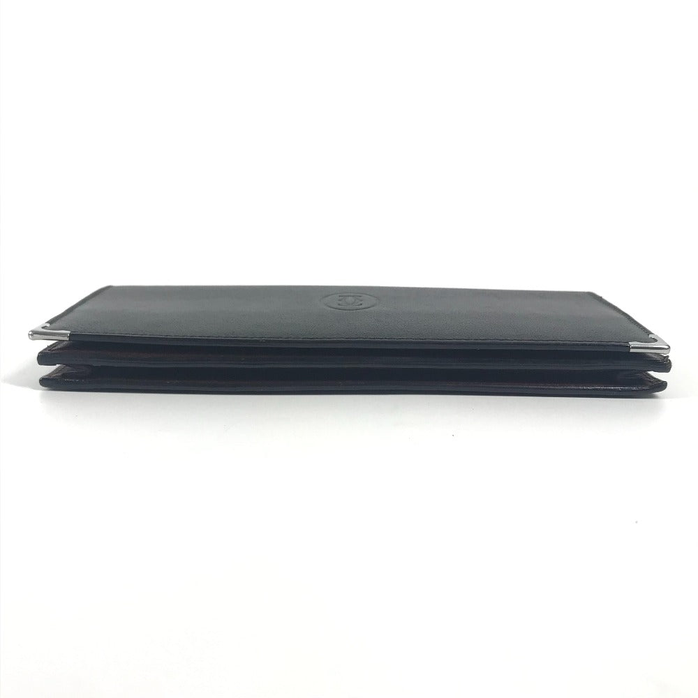 Cartier Long Wallet Purse Leather Black Must Line Logo Mens(Unisex)