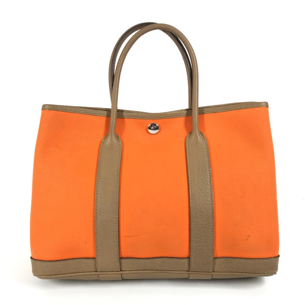 Hermes Handbag Toile Officier, Negonda Orange Garden Party Tpm