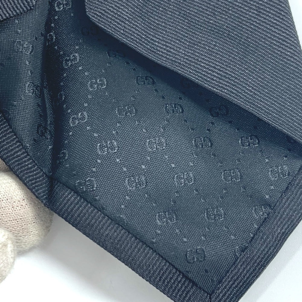 Gucci Tie Silk Black Tiger Embroidery Mens
