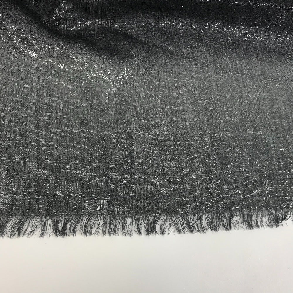 Bvlgari Shawl Wool, Cashmere Gray Large Glitter Scarf With Fringe Mens(Unisex)