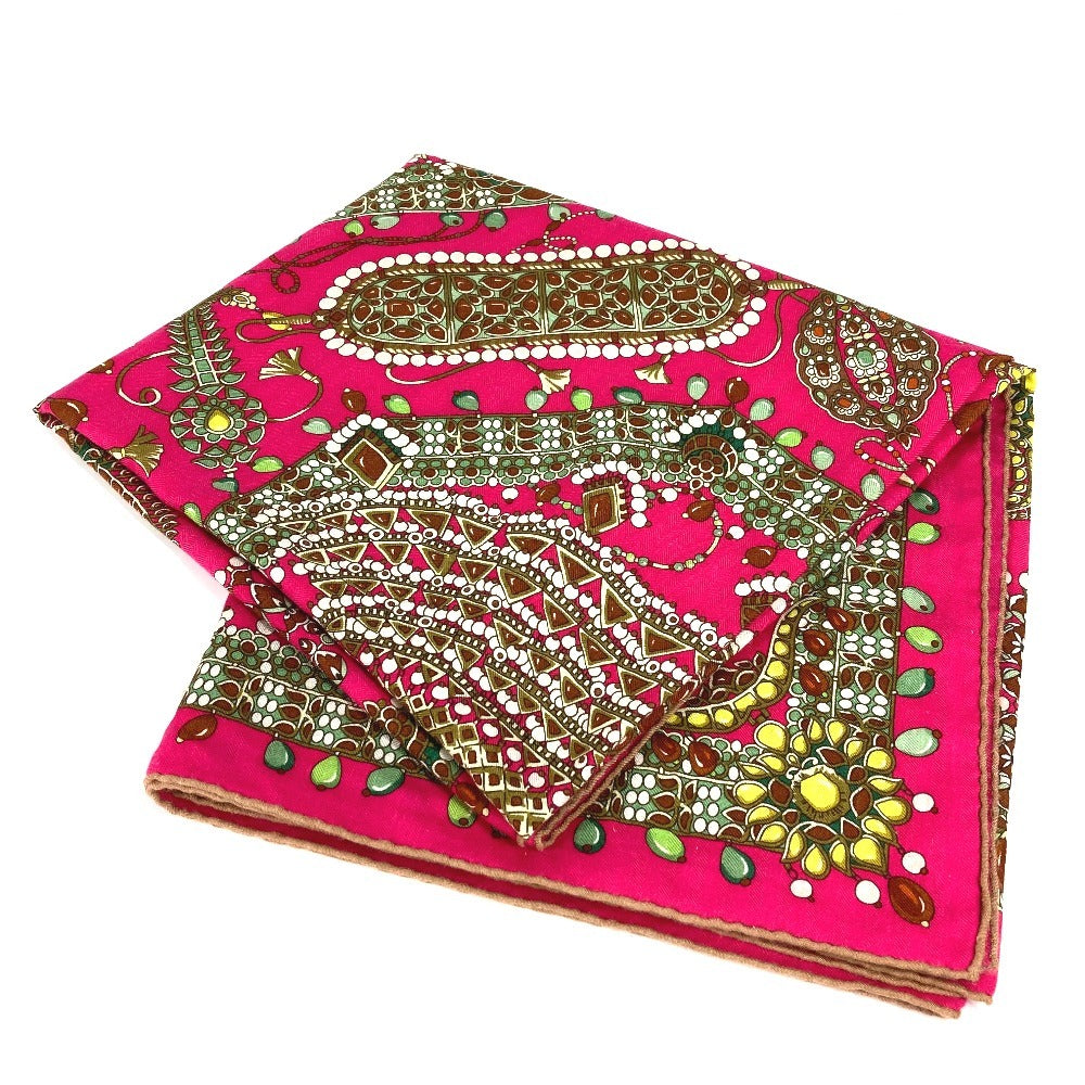 Hermes Scarf Cashmere, Silk Pink Maharaja'S Jewelry Calle Jean 140 Calle Jean 140