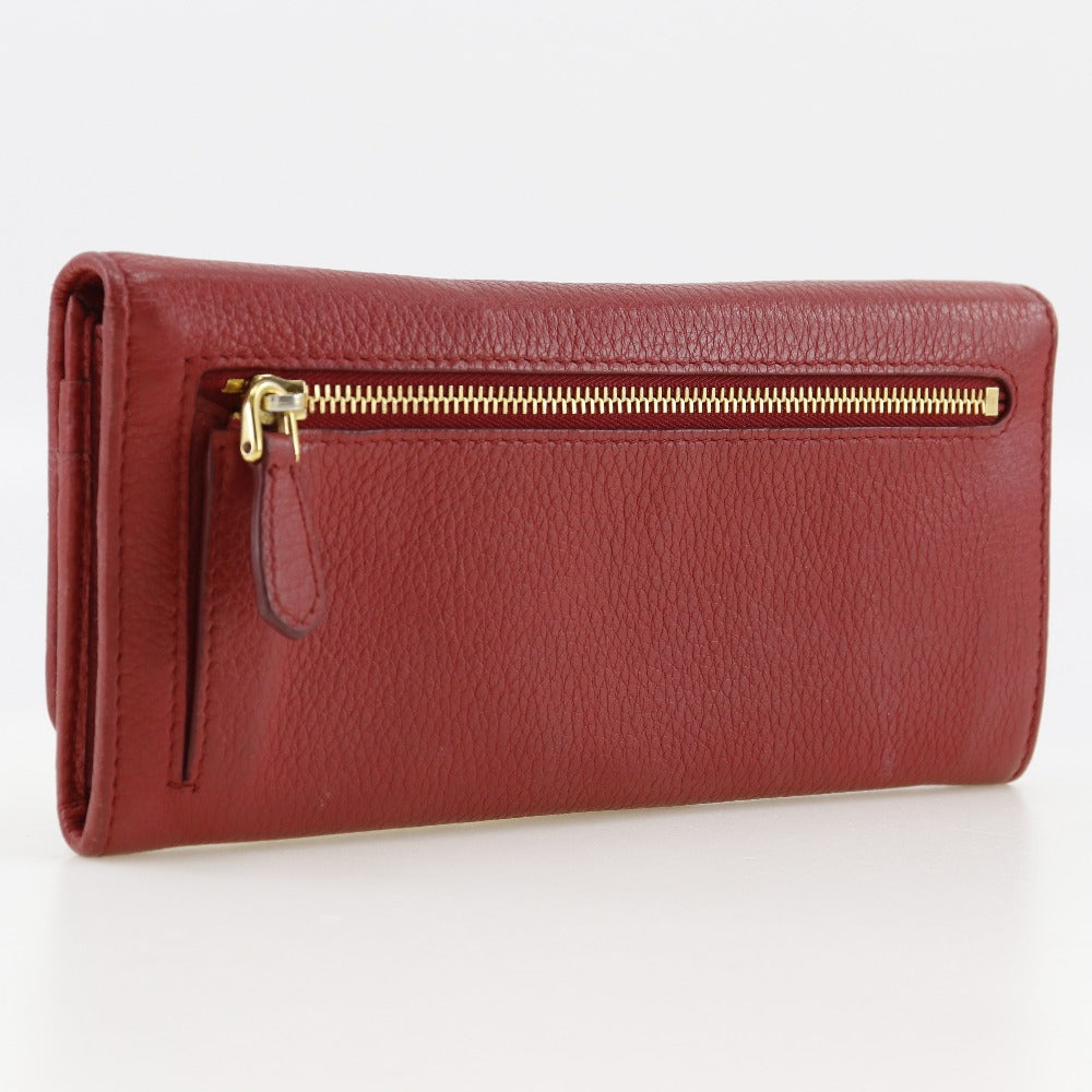 Prada Long Wallet Purse 1Mh132 Leather Red Vitterodino Women