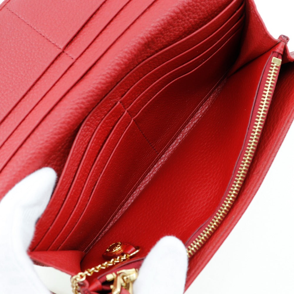 Prada Long Wallet Purse 1Mh132 Leather Red Vitterodino Women