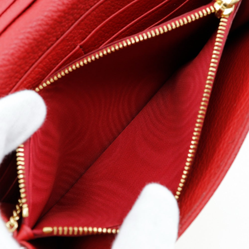 Prada Long Wallet Purse 1Mh132 Leather Red Vitterodino Women
