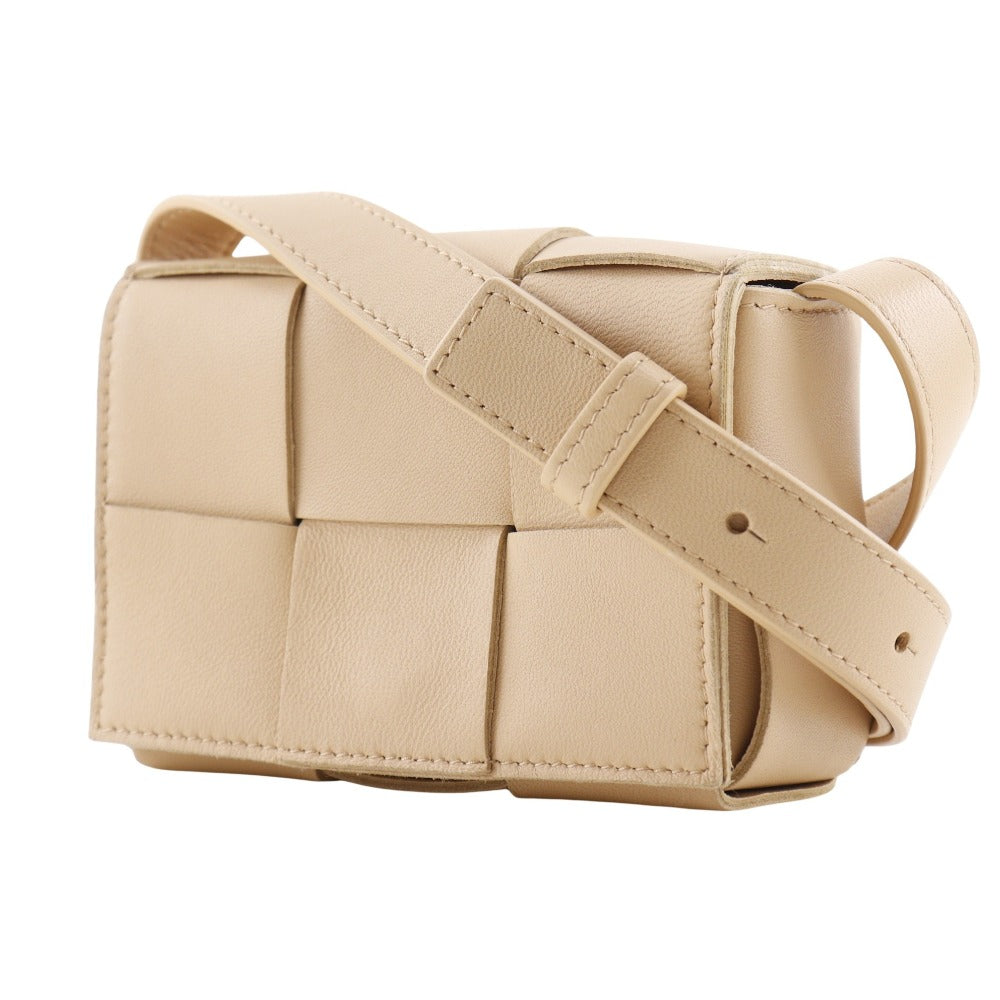 Bottegaveneta Shoulder Bag 666688 Vmay1 Lambskin Beige Intrecciato Candy Cassette Unisex(Unisex)