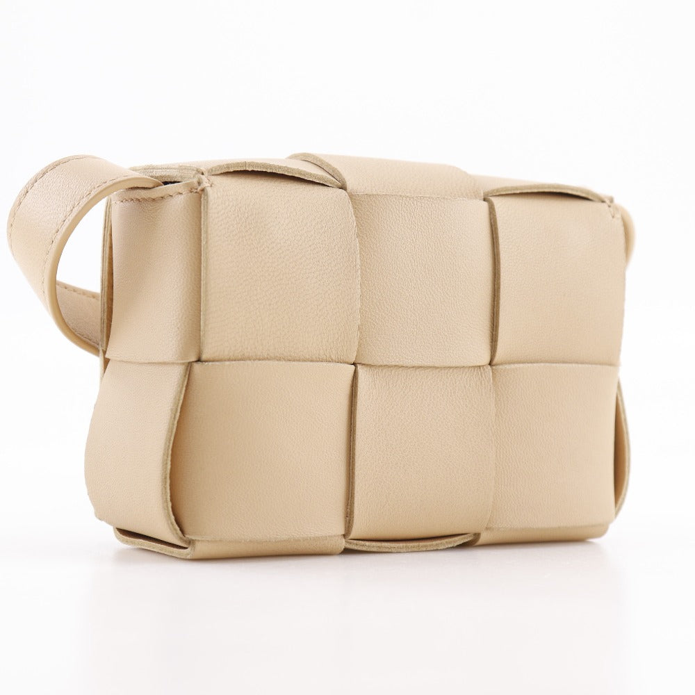 Bottegaveneta Shoulder Bag 666688 Vmay1 Lambskin Beige Intrecciato Candy Cassette Unisex(Unisex)