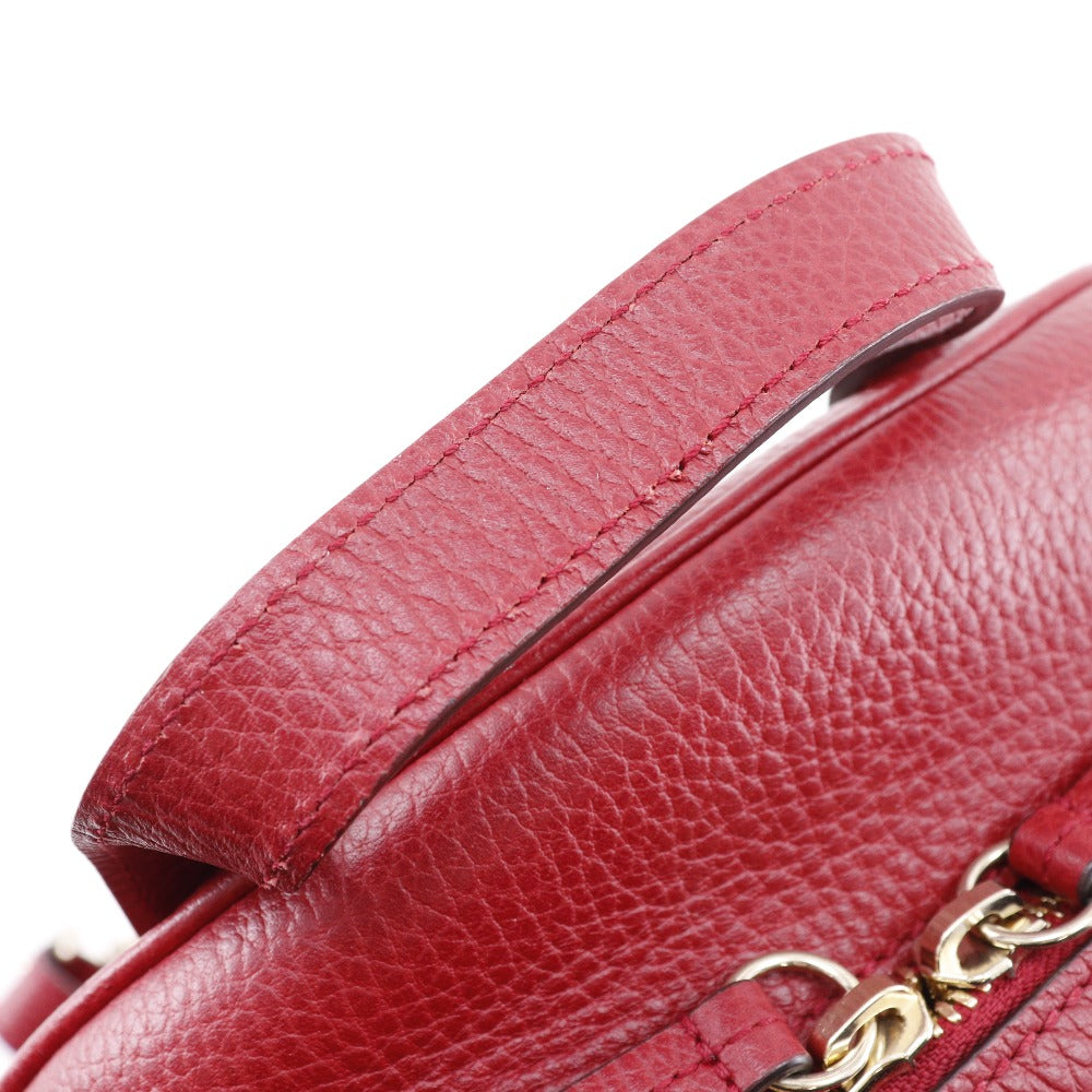 Gucci Backpack 536192 Leather Red Chainbackpack Interlocking Soho Women