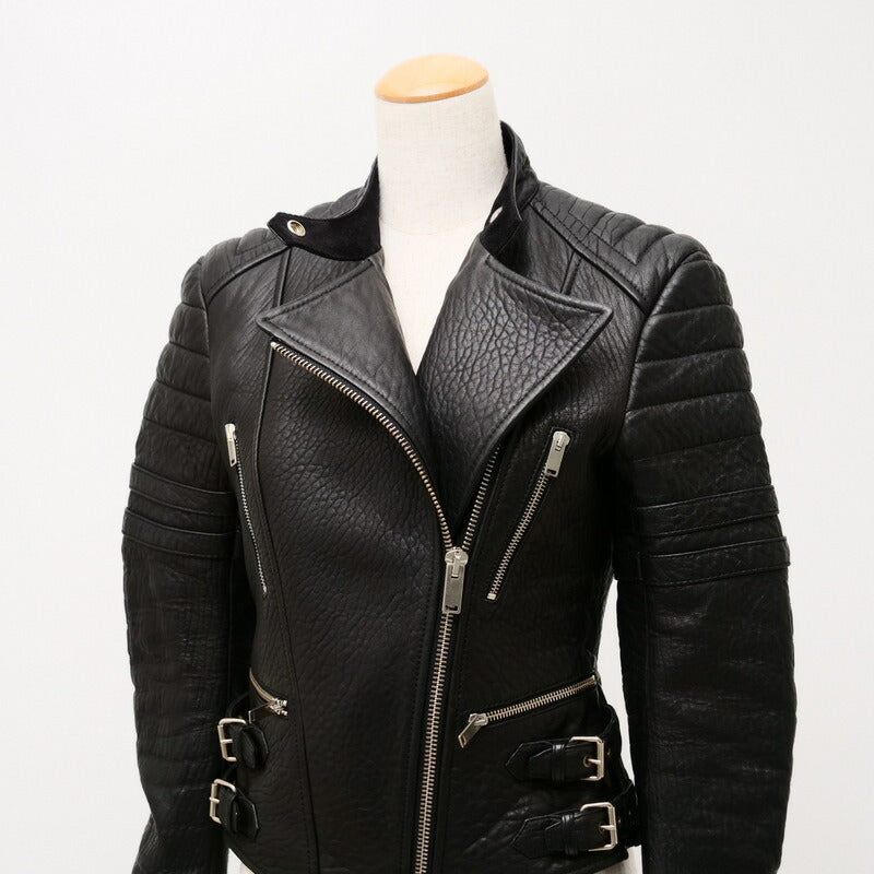 Celine Jacket Genuine Leather Black Women M